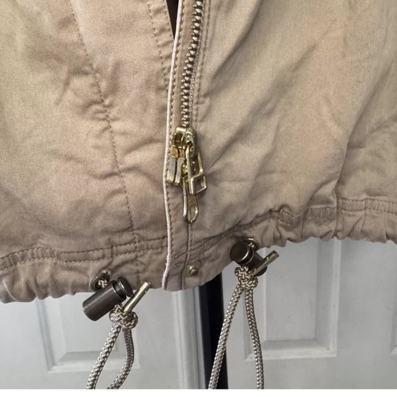 Dictionary Beige Long Parka Size M Womens Crest Beading Made In Japan Y2K Ruffle - Picture 6 of 12